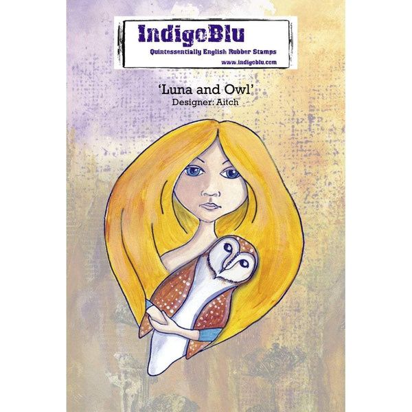 IndigoBlu Cling Mounted Stamp 5 inchX4 inch Luna & Owl