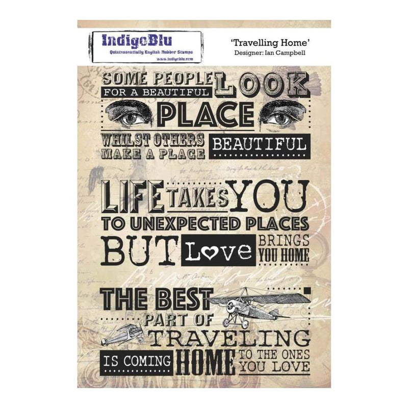 IndigoBlu Cling Mounted Stamp 8inch X5.5inch Traveling Home