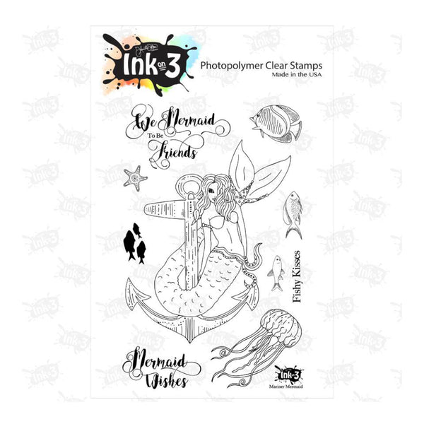 Ink On 3 - Mariner Mermaid 4x6 inch Clear Stamp Set