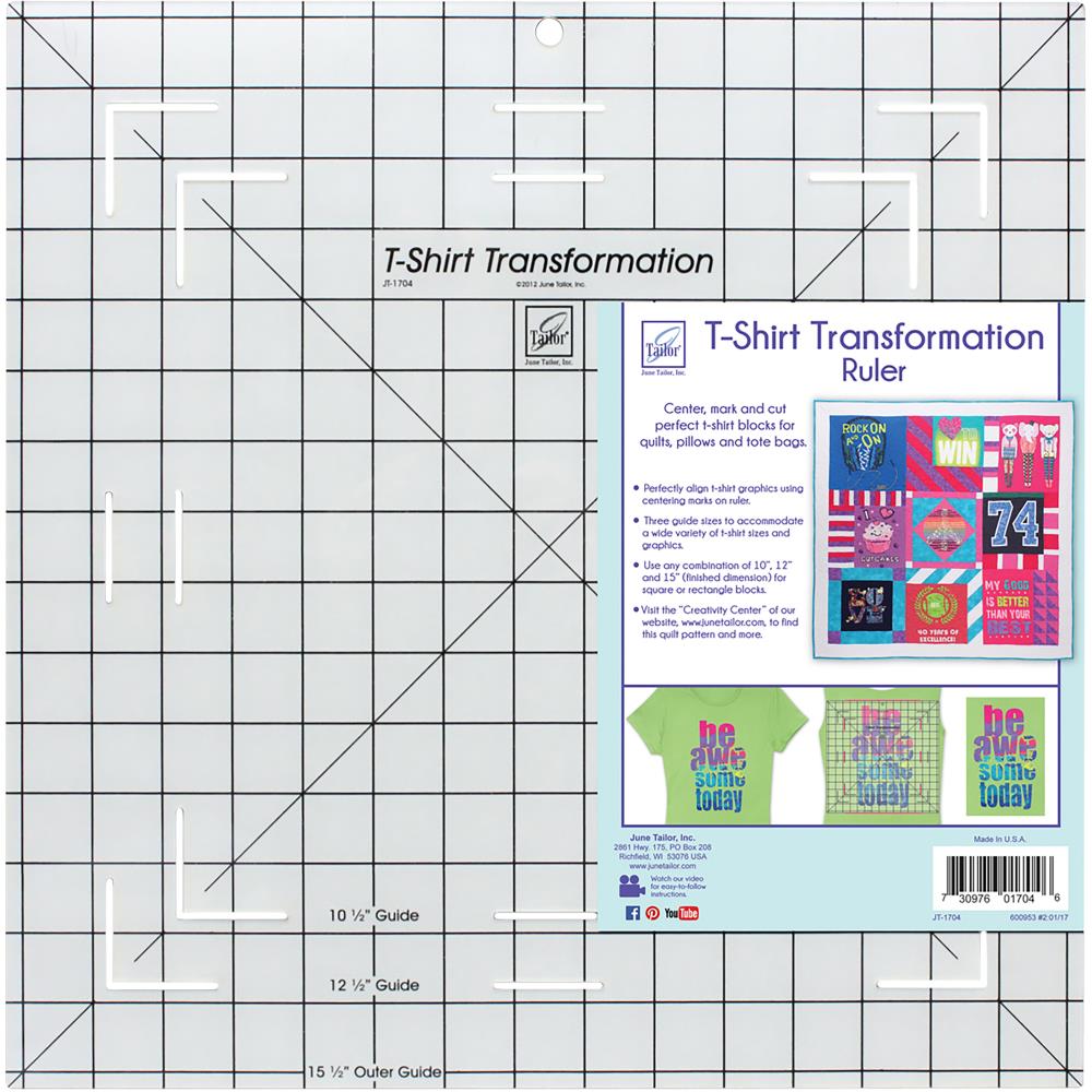 June Tailor - T-Shirt Transformation Ruler 15-1/2 inch X15-1/2 inch –  CraftOnline