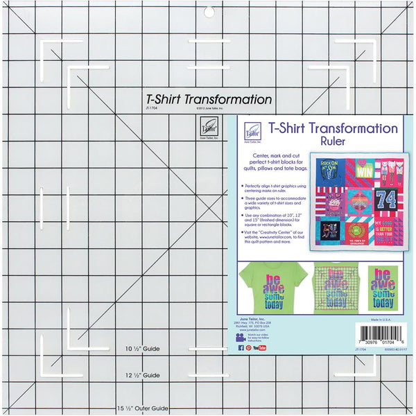 June Tailor - T-Shirt Transformation Ruler 15-1/2 inch X15-1/2 inch*