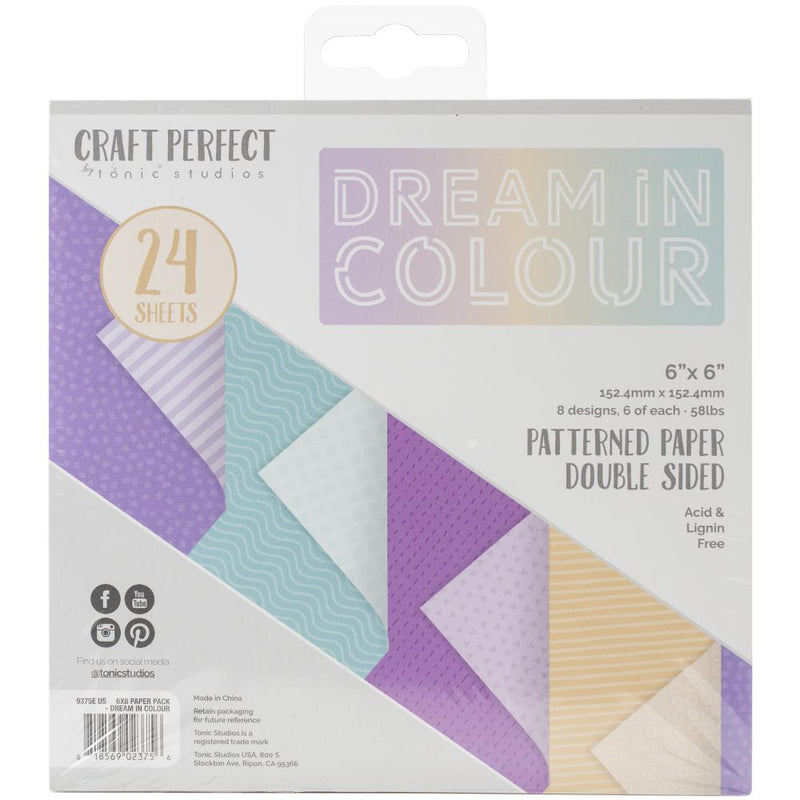 Tonic Studios - Craft Perfect - Luxury Embossed Cardstock 6 inch X6 inch 24 pack Dream In Colour