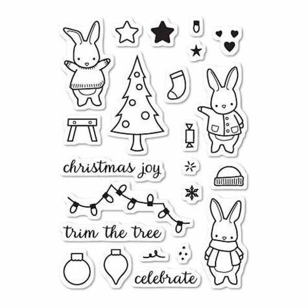 Memorybox - Holiday Bunnies Clear Stamp Set Die
