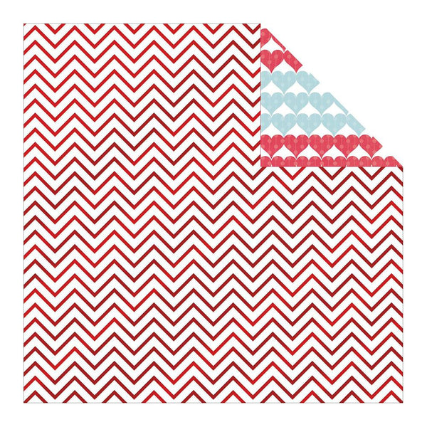 My Mind's Eye - Cupid's Arrow Collection No. 14 - Foiled Double-Sided Cardstock 12"X12" - Chevron