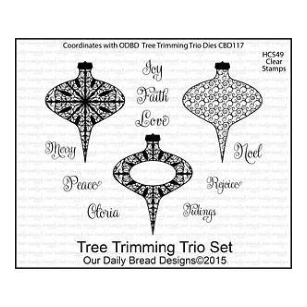 Our Daily Bread Cling Stamps 5 Inch X6.75 Inch  Tree Trimming Trio Set