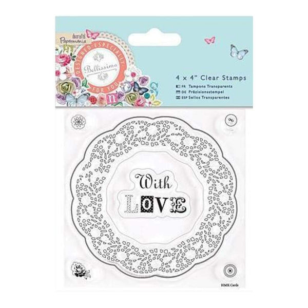 Papermania Bellissima Clear Stamps 4 Inch X4 Inch  Doily Frame