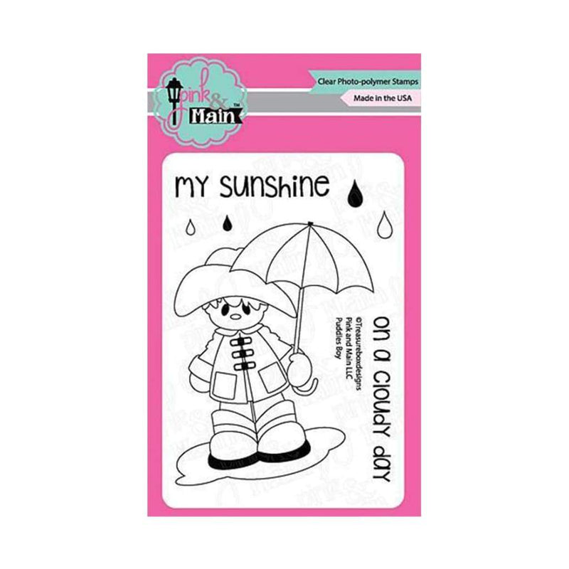 Pink & Main Clear Stamps 3Inch X4inch  Puddles Boy