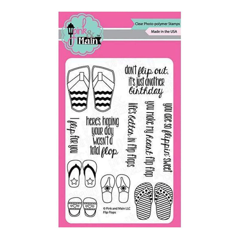 Pink & Main Clear Stamps 4Inch X6inch Flip Flops