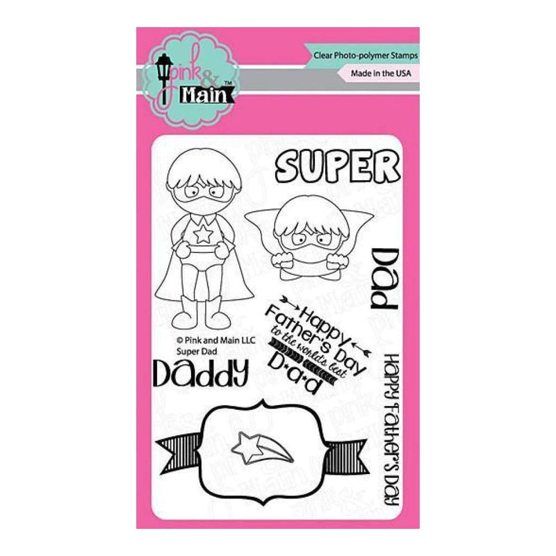 Pink & Main Clear Stamps 4Inch X6inch Super Dad