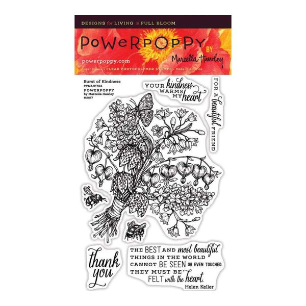 Power Poppy Clear Stamps 4 inch X6 inch Burst Of Kindness