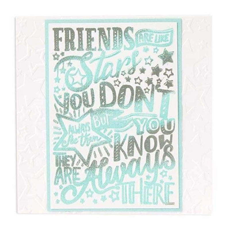 Pretty Quick Inspiring Quotes Friends are Like Stars A6 Stamp*