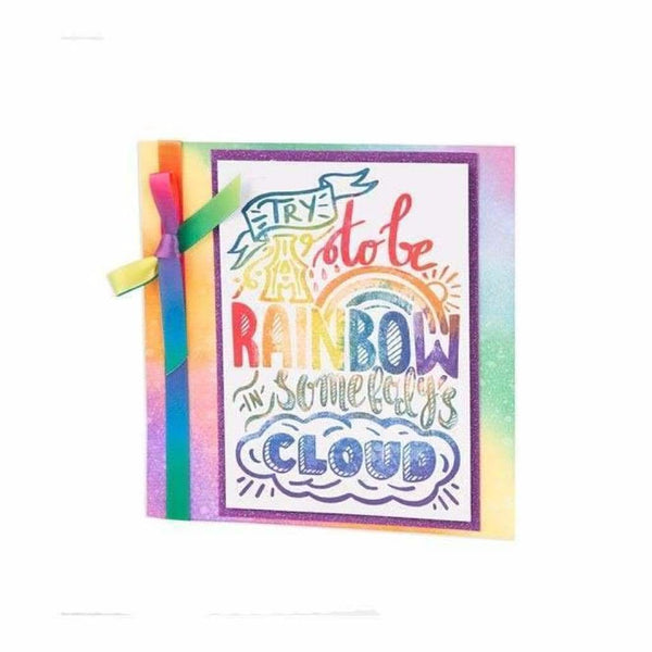 Pretty Quick Inspiring Quotes Try to be a Rainbow A6 Stamp*