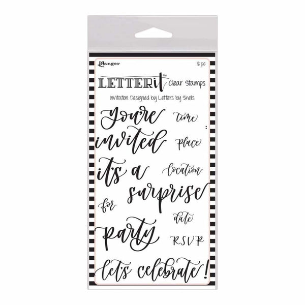 Ranger Letter It Clear Stamp Set 4" X 6" Invitation