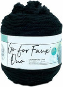 Lion Brand Go For Faux Duo Yarn - Black/Black Panther 200g