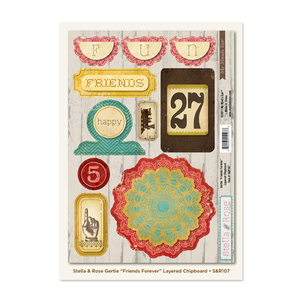 My Minds Eye - Stella and Rose - Gertie - Friends Forever Layered Chipboard