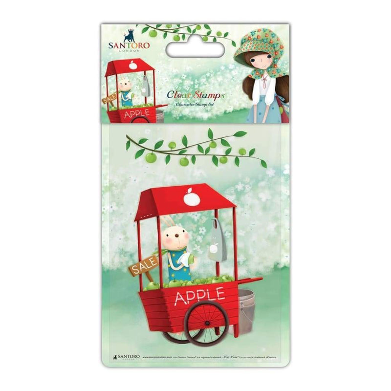 Santoro Kori Kumi Character Stamp A6 An Apple A Day, Cart