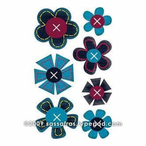 Sassafras Lass - In A Stitch Blossoms - Deep Blue