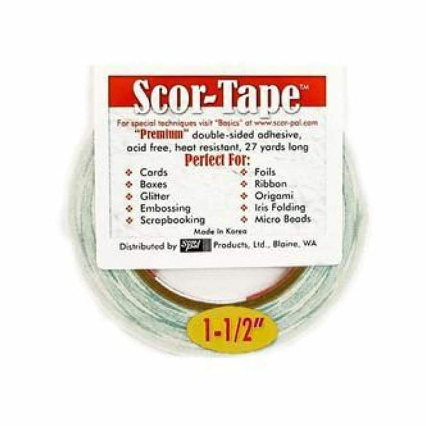 Scor-Tape Double-Sided Tape 1-1/2 inch X 27 yds Long
