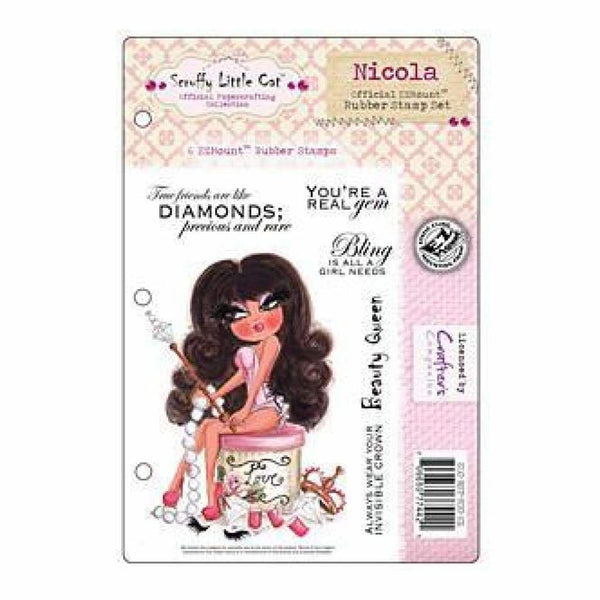 Scruffy Little Cat Cling Stamp Set 5.5X8.5 Nicola