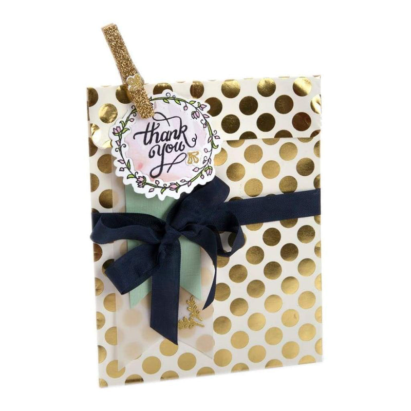 Sizzix Framelits Dies with Stamps By Lindsey Serata Thank You