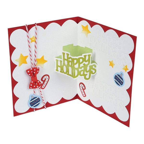 Sizzix Thinlits Dies By Stephanie Barnard 10 pack  Happy Holidays 3-D Drop-Ins Sentiment