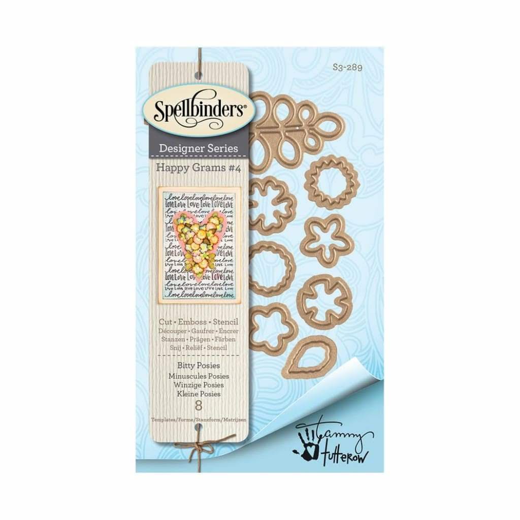 Spellbinders Timbro 'Wishing You' Da Happy Grams #3 - Timbro In Gomma EVA Con Frase, Dimensioni 12,7x8,9 Cm Per Card Making