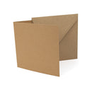 Poppy Crafts 135mm x 135mm 300gsm Cards and Envelopes - Brown Kraft - Pack of 10