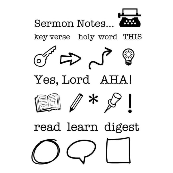 SRM Bible Journaling Clear Stamps 4 inch X6 inch Sermon Notes