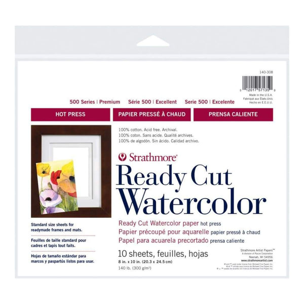 Strathmore Watercolour Paper Pack 8 inch X10 inch 10 Sheets