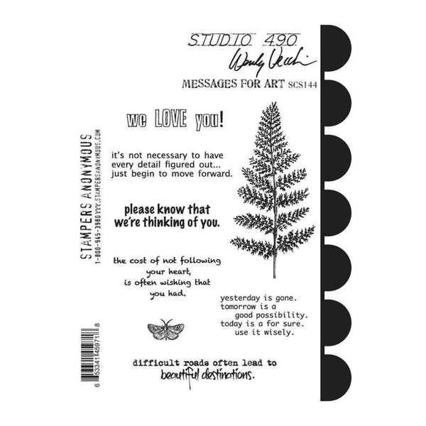 Studio 490 Cling Stamps 7 inch X8.5 inch Messages For Art