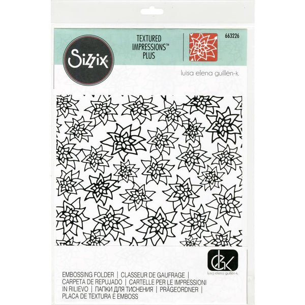 Sizzix Textured Impressions Plus Emboss Folder by Luisa Guillen - Flores Navidenas