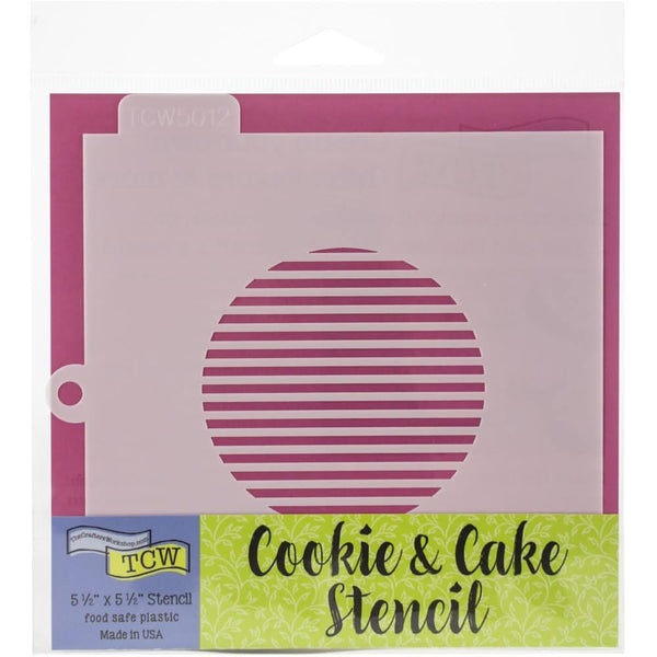 Crafters Workshop Cookie & Cake Stencils 5.5 inch X5.5 inch - Striped Circle*