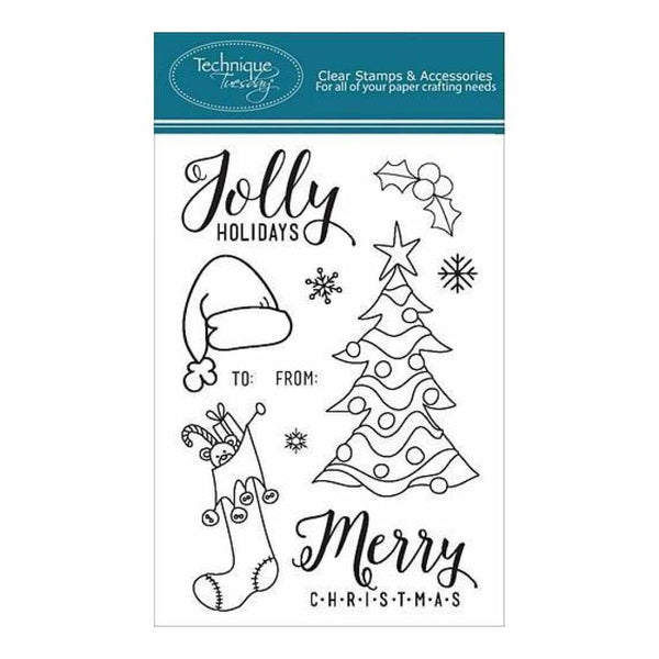 Technique Tuesday Clear Stamps 4 Inch X6 Inch  Jolly Holidays