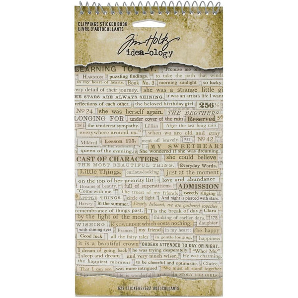 Tim Holtz Idea-Ology Sticker Book 4.5in x 8.75in 622 pack Clippings