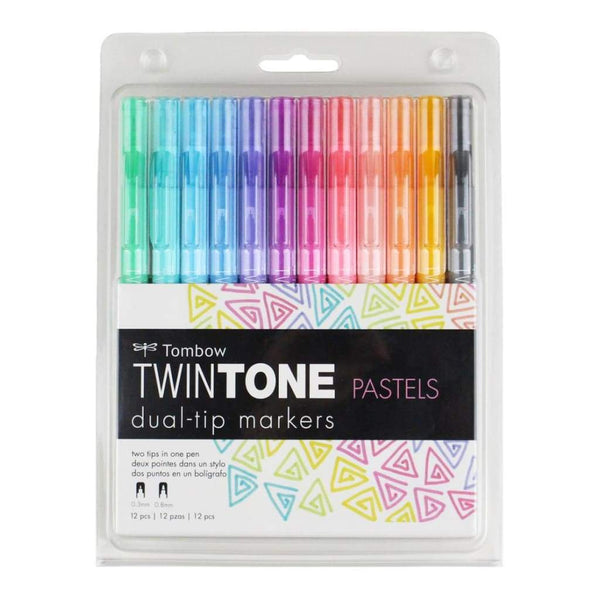 Tombow Twintone Marker Set 12 pack Pastels