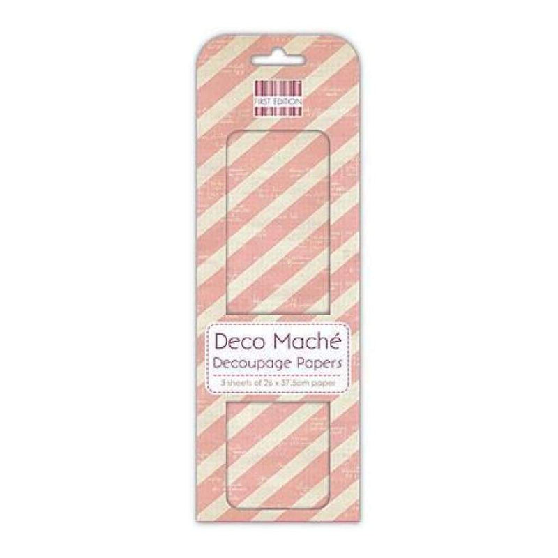 Trimcraft - Deco Mache Paper 10.25 Inch X14.75 Inch  3 Pack  - Pink Stripes