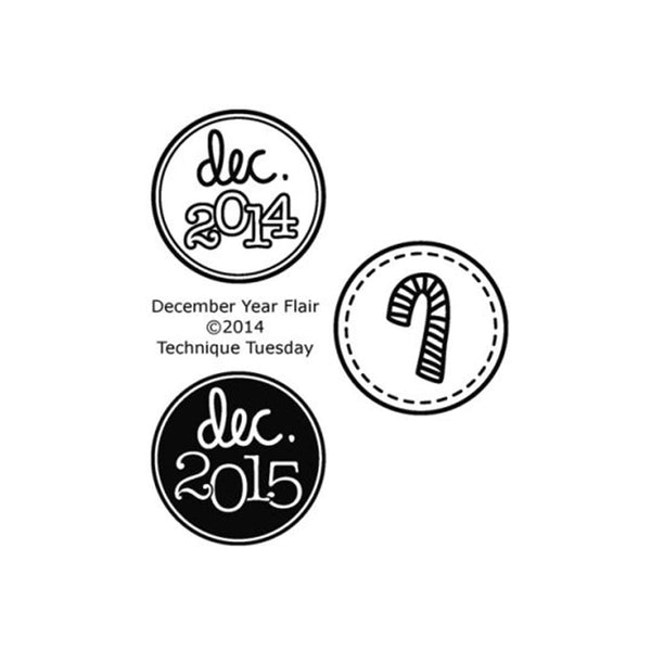 Technique Tuesday - Clear Stamps 2X2.5in- December Year Flair