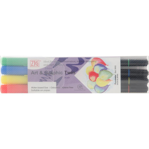 ZIG Art & Graphic Twin Tip Markers 4 pack - Core