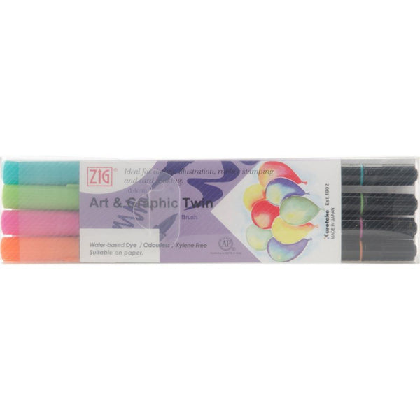 ZIG Art & Graphic Twin Tip Markers 4 pack - Summer