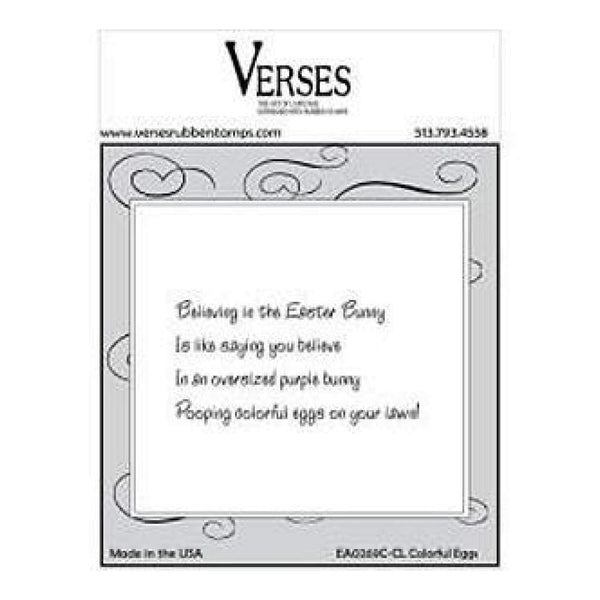 Verses Cling Mounted Rubber Stamp 4.5In. X6.5In.  Colorful Eggs