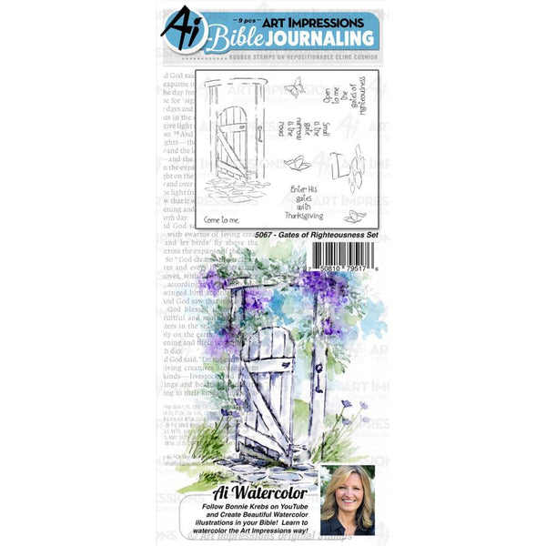 Art Impressions Bible Journaling Watercolour Rubber Stamps Gates Of Righteousness