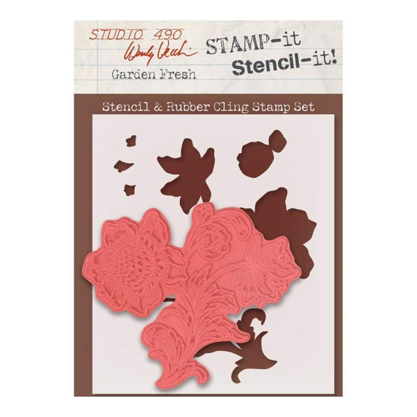Wendy Vecchi - Studio 490 Stamp It Stencil It 7 inch X8.5 inch Garden Fresh