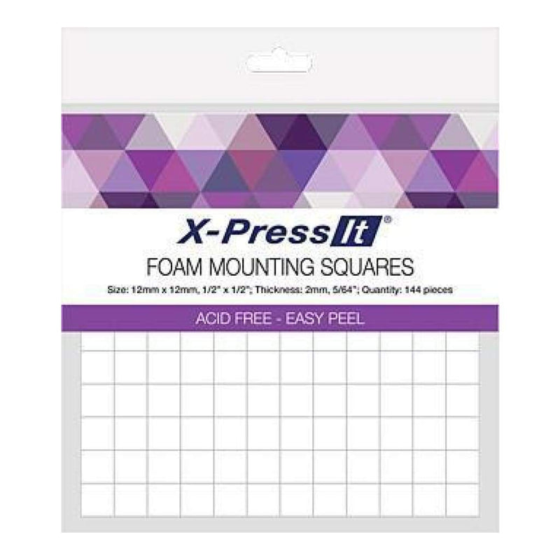 X-Press It Foam Mounting Squares 12X12mm 144 Pieces