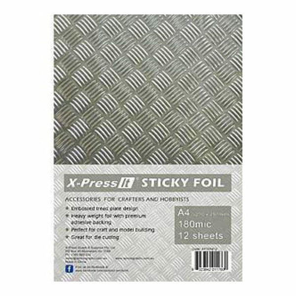 X-Press It Sticky Foil Tread Plate A4 - one sheet