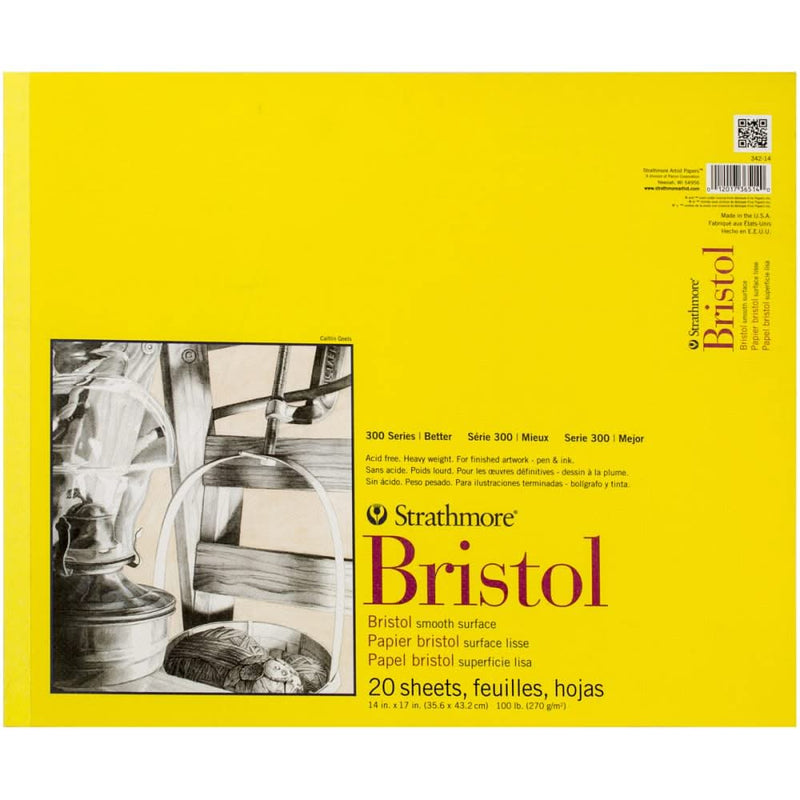 Strathmore Bristol Smooth Paper Pad 14"x 17" 20 Sheets