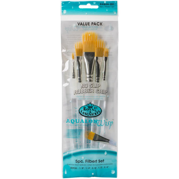 Royal Brush Aqualon Filbert Wisp Brush Set 5 pack