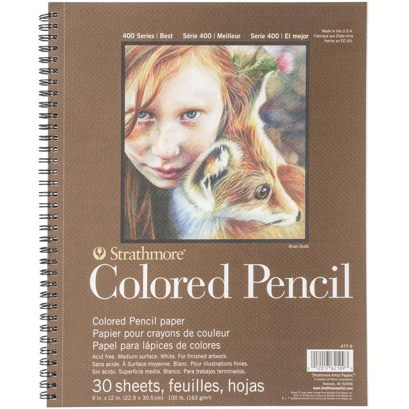 Strathmore Coloured Pencil Spiral Paper Pad 9"x 12" 30 Sheets