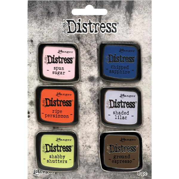 Tim Holtz Distress Enamel Collector Pin Set 6/Pkg #6