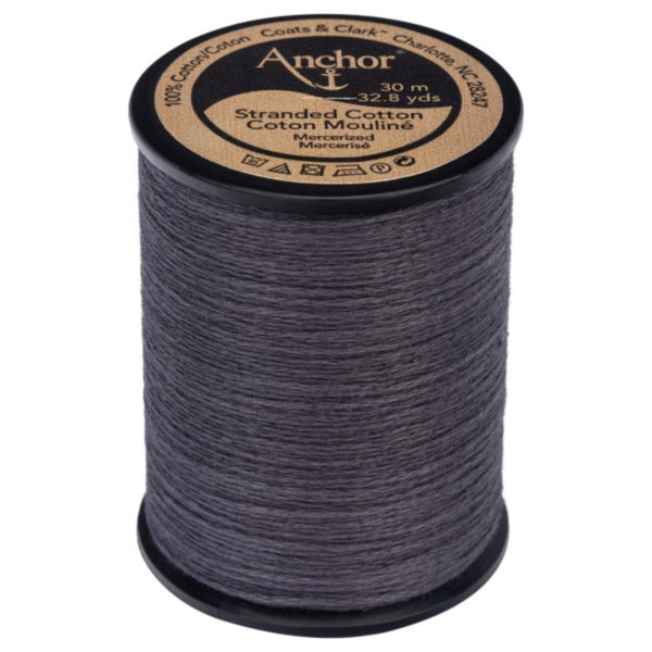 Anchor 6-Strand Embroidery Floss Spool 32.8yd - Charcoal Grey Dark