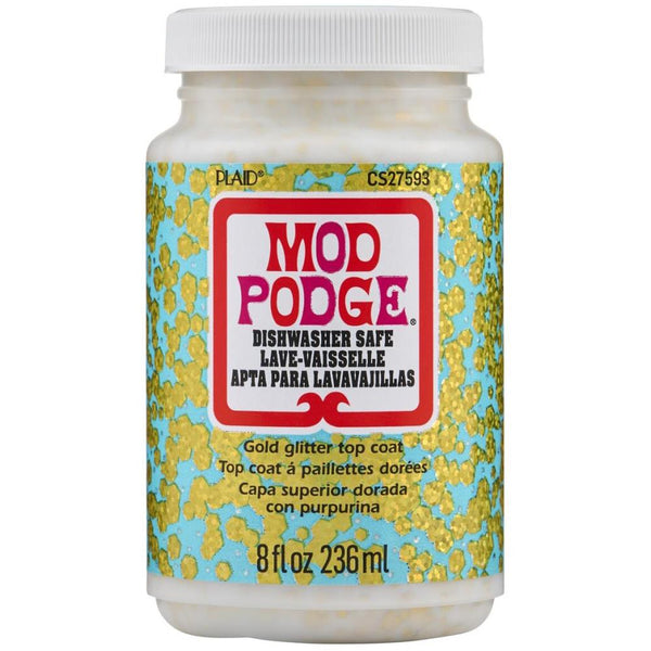 Mod Podge Diswasher Safe Acrylic Sealer 8oz Glitter Gold*